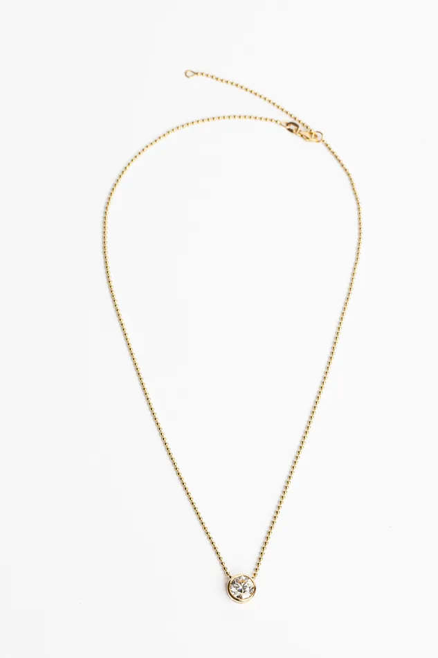 Necklaces Monarch Market Lab Grown Large Gold Bezel Necklace