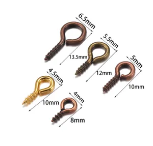 Resin Art Hub Necklaces Screw Eye Hooks for Resin Pendants 100 pieces
