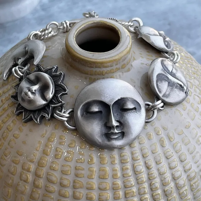 Bracelets There Is No Greater Power Than a Moon a Sun and a Woman Who Knows Her Worth Sterling Silver Bracelet HeidiJHale Designs Bracelets There Is No Greater Power Than a Moon a Sun and a Woman Who Knows Her Worth Sterling Silver Bracelet HeidiJHale Designs