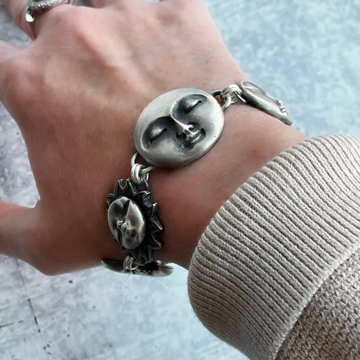 Bracelets There Is No Greater Power Than a Moon a Sun and a Woman Who Knows Her Worth Sterling Silver Bracelet HeidiJHale Designs Bracelets There Is No Greater Power Than a Moon a Sun and a Woman Who Knows Her Worth Sterling Silver Bracelet HeidiJHale Designs