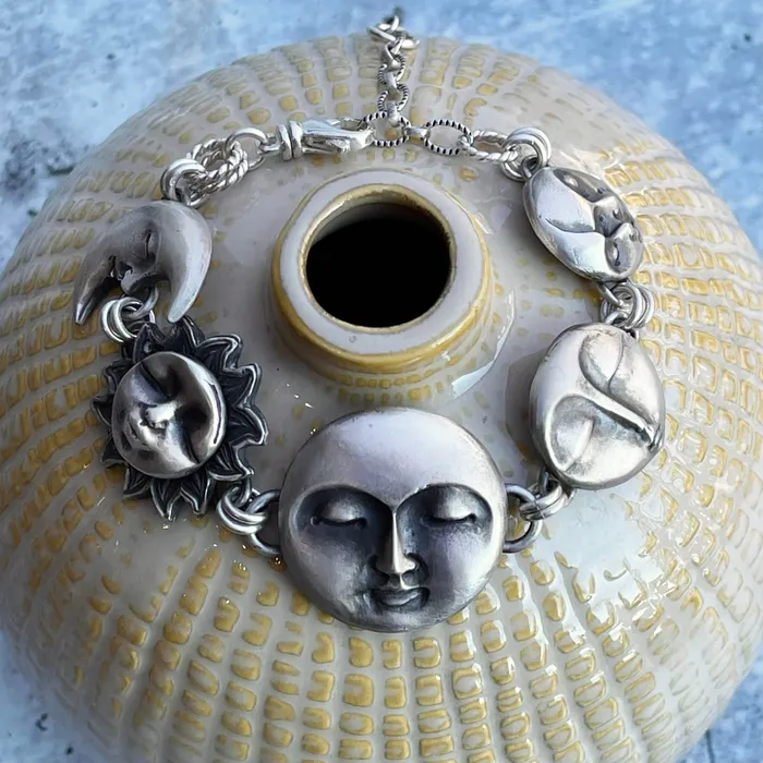 Bracelets There Is No Greater Power Than a Moon a Sun and a Woman Who Knows Her Worth Sterling Silver Bracelet HeidiJHale Designs Bracelets There Is No Greater Power Than a Moon a Sun and a Woman Who Knows Her Worth Sterling Silver Bracelet HeidiJHale Designs