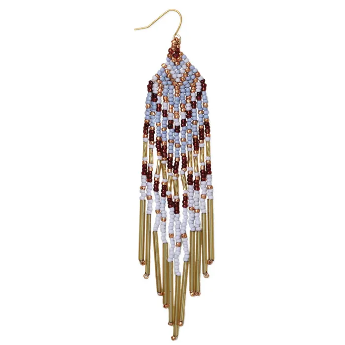 Earrings ZAD Lavender Lush Gold Seed Bead Earrings