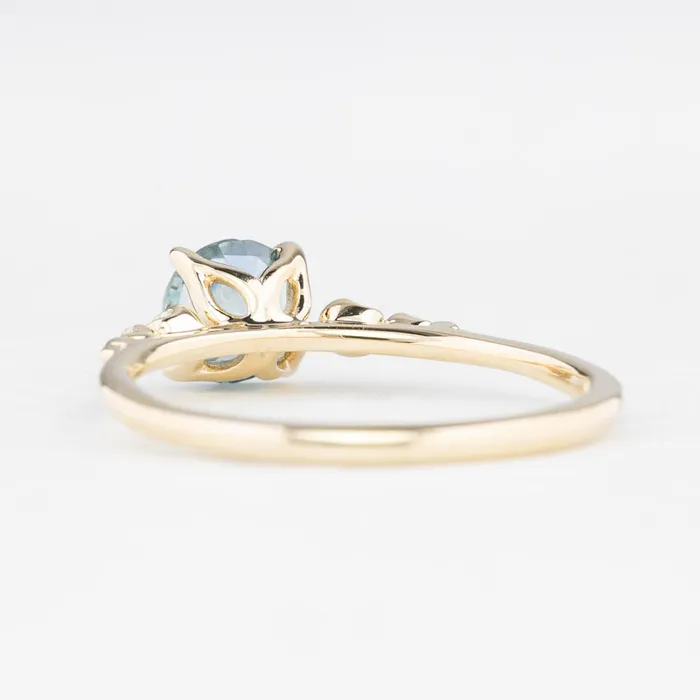 Envero Jewelry Rings Estel Fleur Four Prongs Ring 107ct Parti Blue Green Montana Sapphire 14K Yellow Gold One of a kind Envero Jewelry Rings Estel Fleur Four Prongs Ring 107ct Parti Blue Green Montana Sapphire 14K Yellow Gold One of a kind