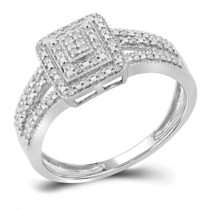 mayamila 10kt White Gold Womens Round Diamond Square Cluster Bridal Wedding Engagement Ring 16 Cttw Rings mayamila 10kt White Gold Womens Round Diamond Square Cluster Bridal Wedding Engagement Ring 16 Cttw Rings