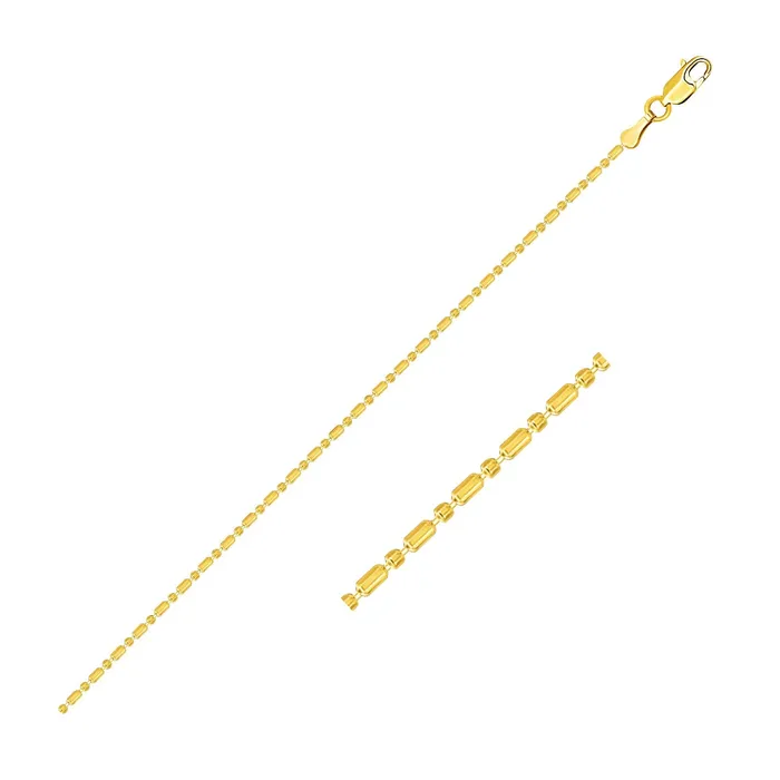 MayaMila Necklaces 14k Yellow Gold DiamondCut Bead Chain 10mm