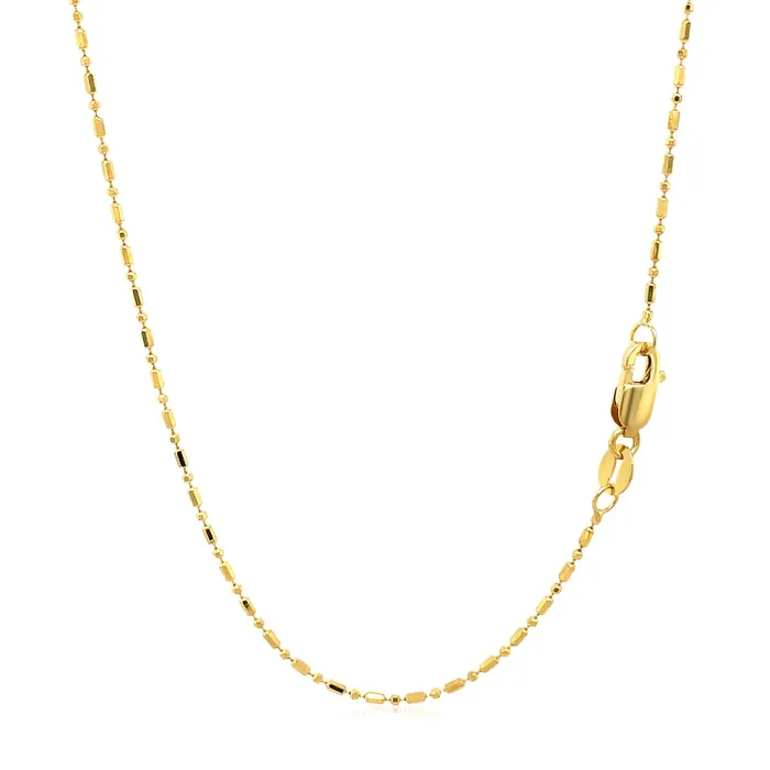 MayaMila Necklaces 14k Yellow Gold DiamondCut Bead Chain 10mm