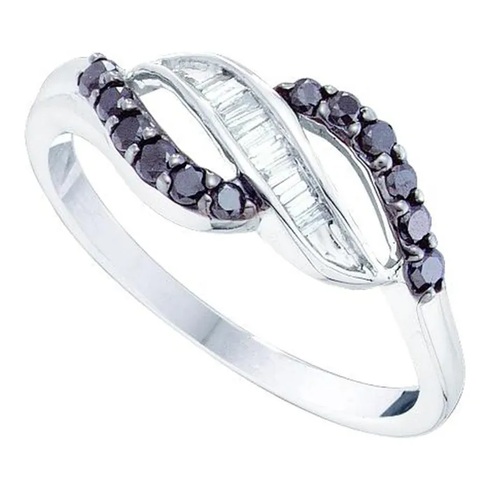 mayamila Rings 10kt White Gold Womens Round Black Color Enhanced Diamond Band Ring 13 Cttw mayamila Rings 10kt White Gold Womens Round Black Color Enhanced Diamond Band Ring 13 Cttw