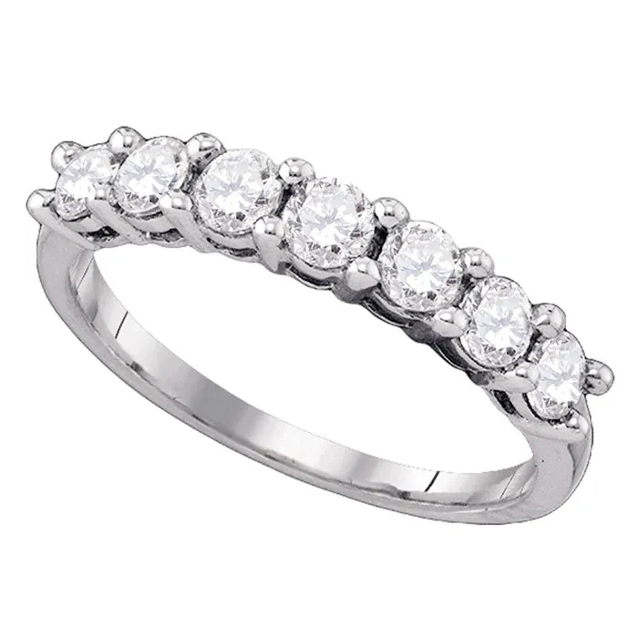 mayamila Rings 10kt White Gold Womens Round Diamond Wedding Band Ring 100 Cttw mayamila Rings 10kt White Gold Womens Round Diamond Wedding Band Ring 100 Cttw