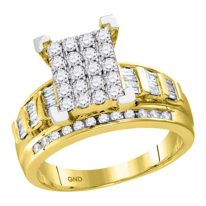 mayamila Rings 10kt Yellow Gold Womens Round Diamond Cindys Dream Cluster Bridal Wedding Engagement Ring 12 Cttw Size 6 mayamila Rings 10kt Yellow Gold Womens Round Diamond Cindys Dream Cluster Bridal Wedding Engagement Ring 12 Cttw Size 6