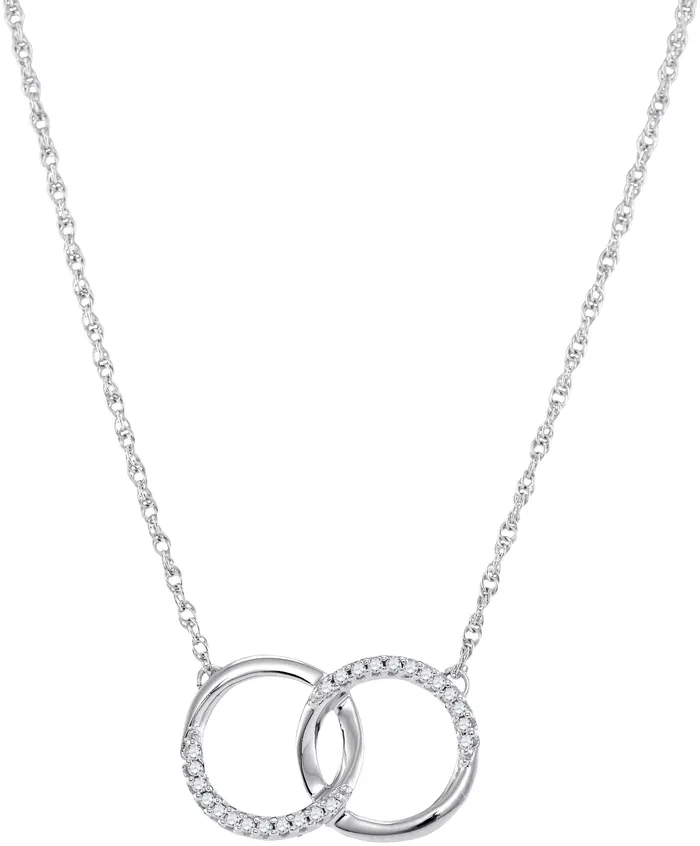 Necklaces mayamila 10kt White Gold Womens Round Diamond Interlocking Double Circle Pendant Necklace 110 Cttw Necklaces mayamila 10kt White Gold Womens Round Diamond Interlocking Double Circle Pendant Necklace 110 Cttw