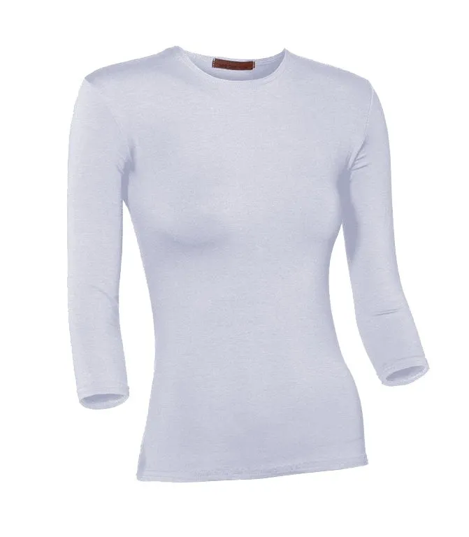 Pea Bee Jae Necklaces PBJ Ladies Cotton 34 Sleeve Shell Light Blue