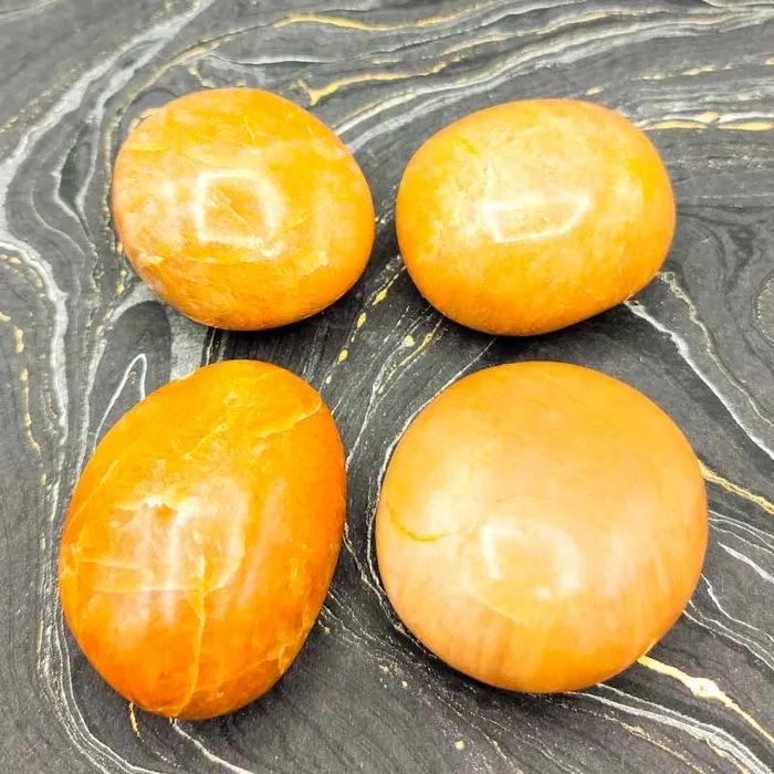 Peach Moonstone Palm Stone Jensen Rocks Rings