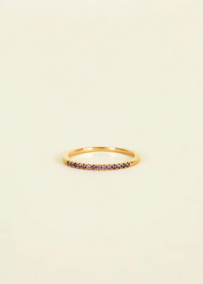 PreStyled Sets JaxKelly Gold Rings Half Pave Lavender CZ