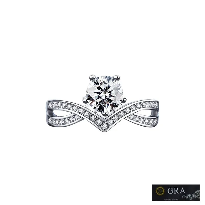 Rings Mystic Flavia Marie de Crown MOISSANITE Adjustable Silver Ring