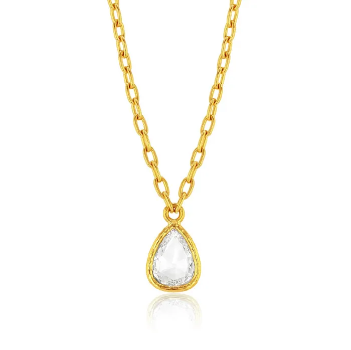 Bezel Set Pear Shape Diamond Necklace VANIE Necklaces