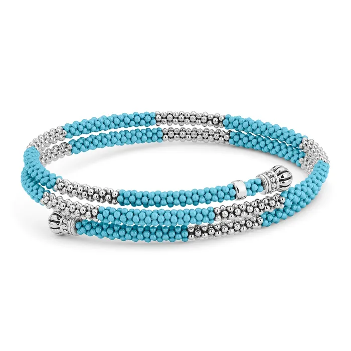 Blue Caviar Ceramic Beaded Wrap Bracelet LAGOS Bracelets