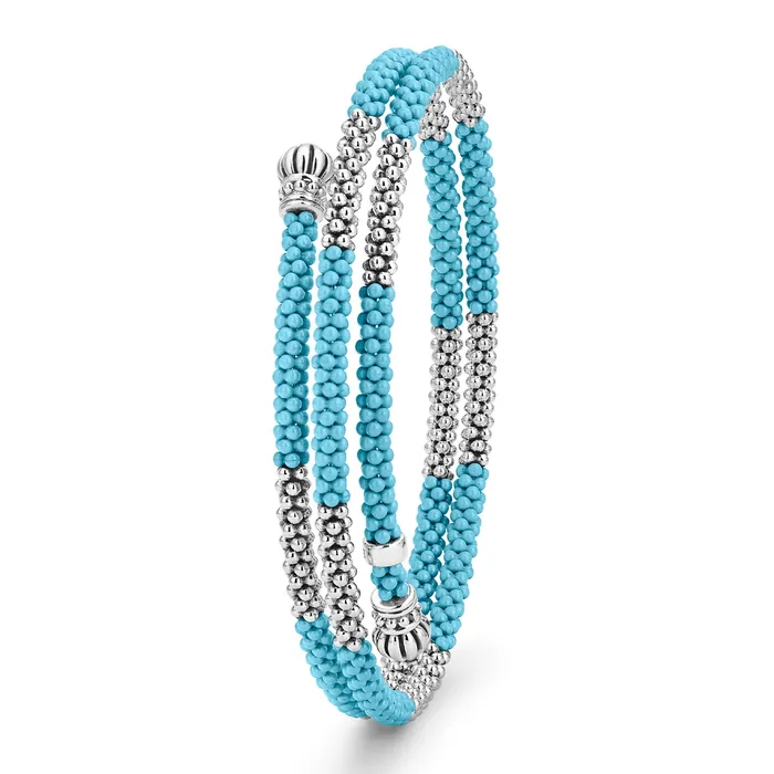 Blue Caviar Ceramic Beaded Wrap Bracelet LAGOS Bracelets