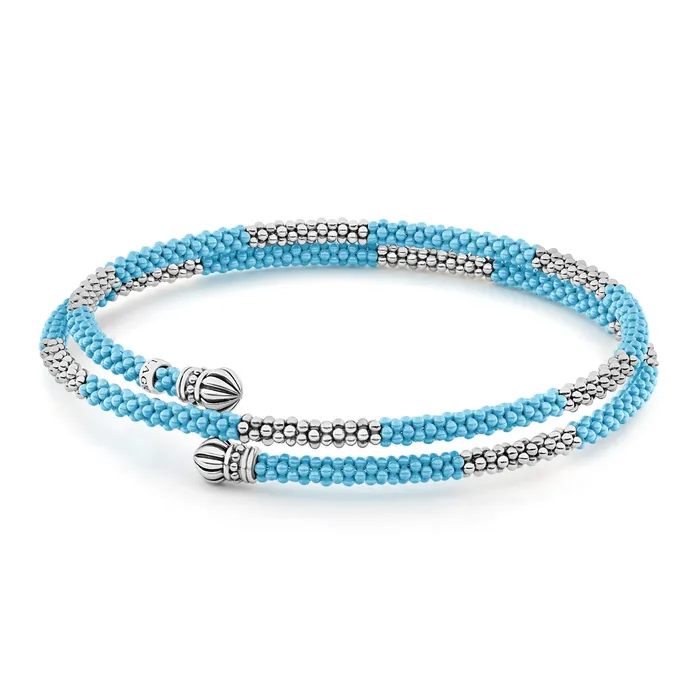 Blue Caviar Ceramic Beaded Wrap Bracelet LAGOS Bracelets