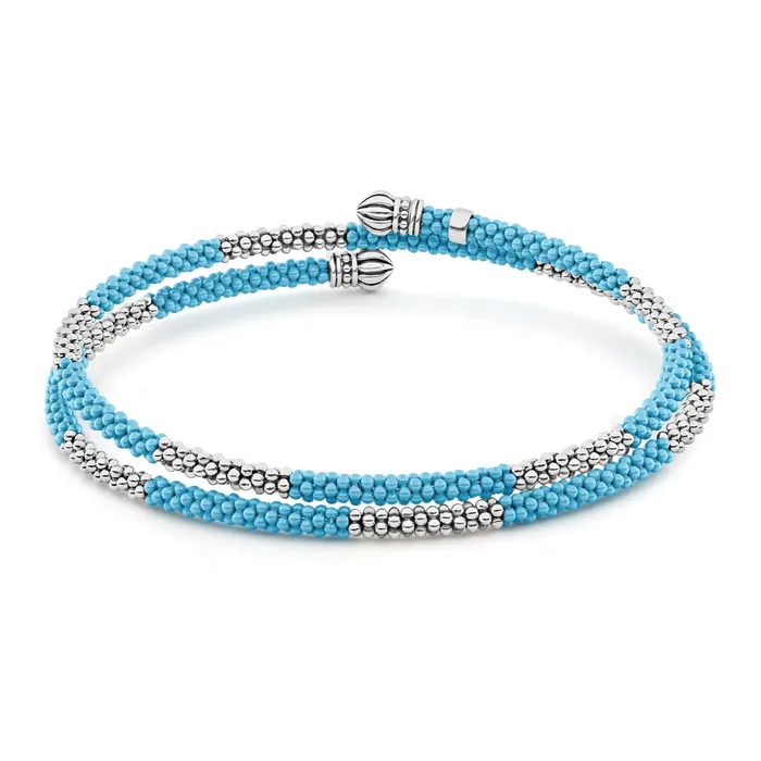Blue Caviar Ceramic Beaded Wrap Bracelet LAGOS Bracelets
