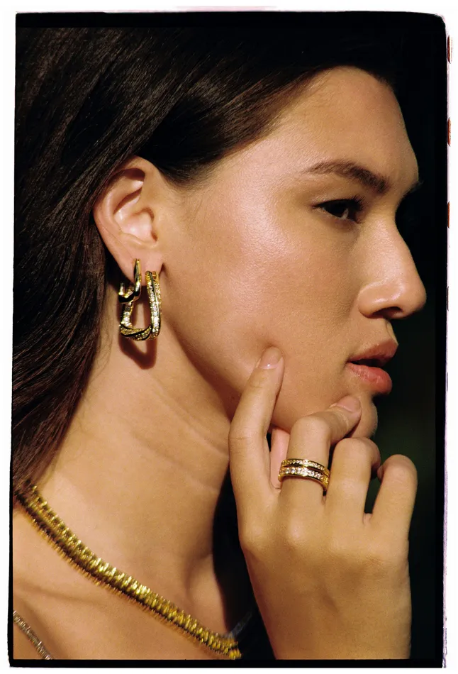 Crystal Haze Jewelry Earrings Trinity Hoops Plain