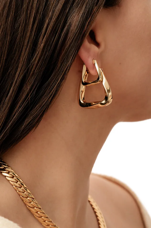 Crystal Haze Jewelry Earrings Trinity Hoops Plain