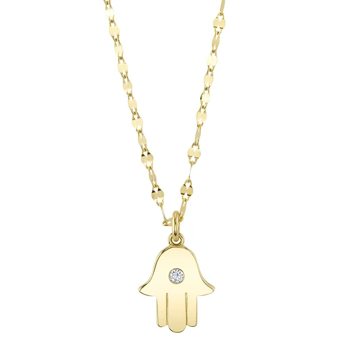 Diamond Hamsa Pendant SHY CREATION Necklaces