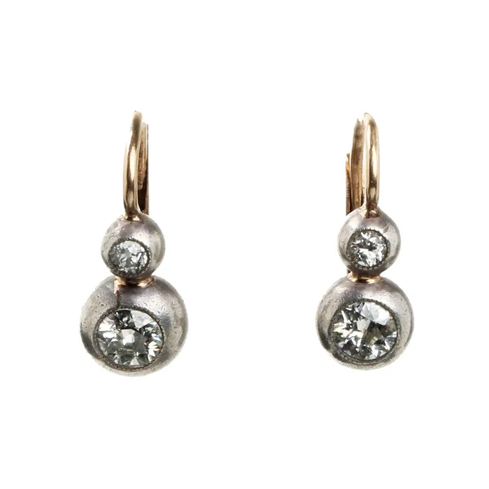 Edwardian Diamond Earrings Bell Bird Antiques Earrings