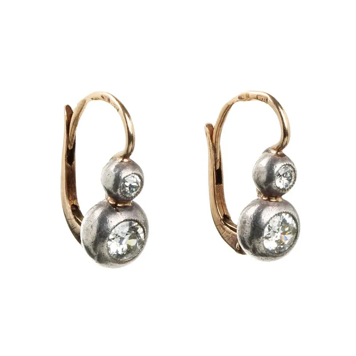 Edwardian Diamond Earrings Bell Bird Antiques Earrings