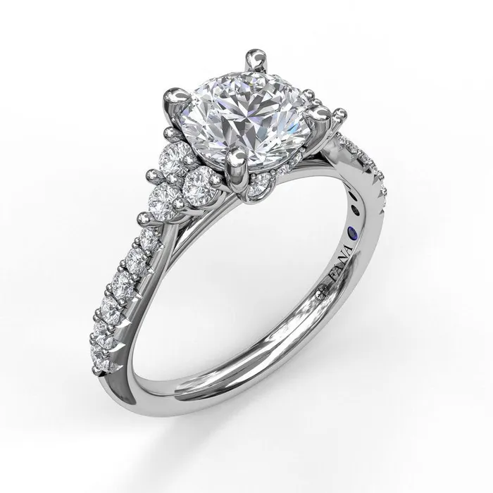 FANA Rings Modern Three Stone Engagement Ring