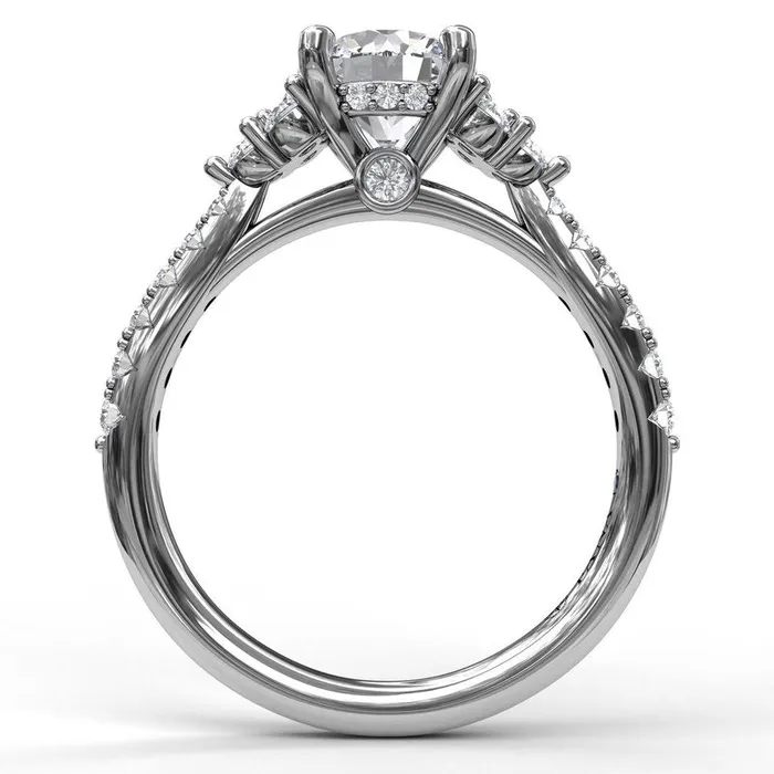 FANA Rings Modern Three Stone Engagement Ring
