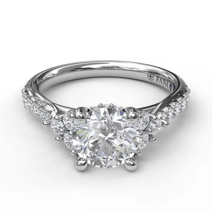 FANA Rings Modern Three Stone Engagement Ring