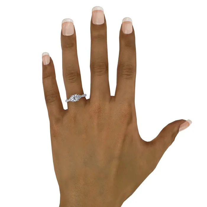 FANA Rings Modern Three Stone Engagement Ring
