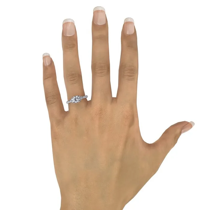 FANA Rings Modern Three Stone Engagement Ring