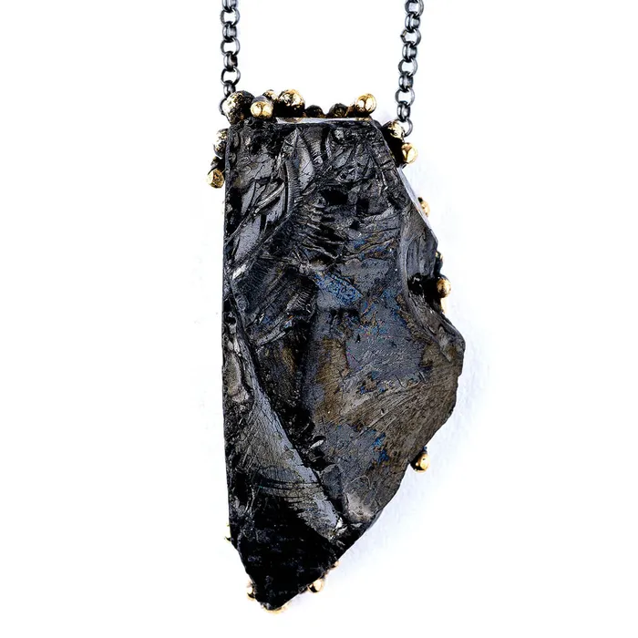 Giardinoblu Silver Shungite Elite Shungite Necklace One of a Kind Necklaces