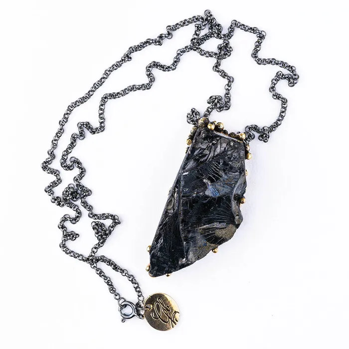 Giardinoblu Silver Shungite Elite Shungite Necklace One of a Kind Necklaces