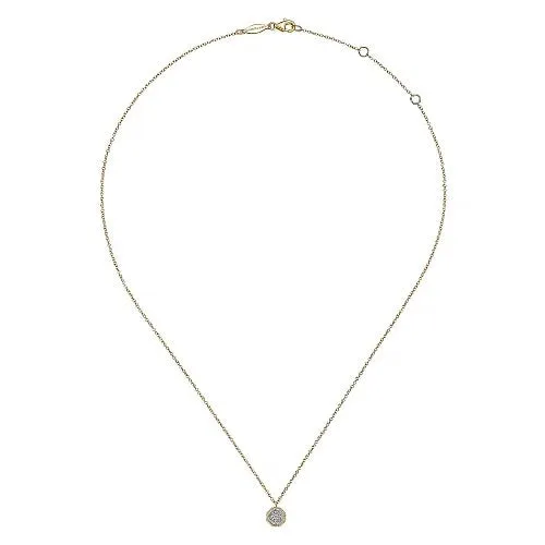 Necklaces GABRIEL CO 14K Yellow Gold Octagonal Pave Diamond Pendant Necklace