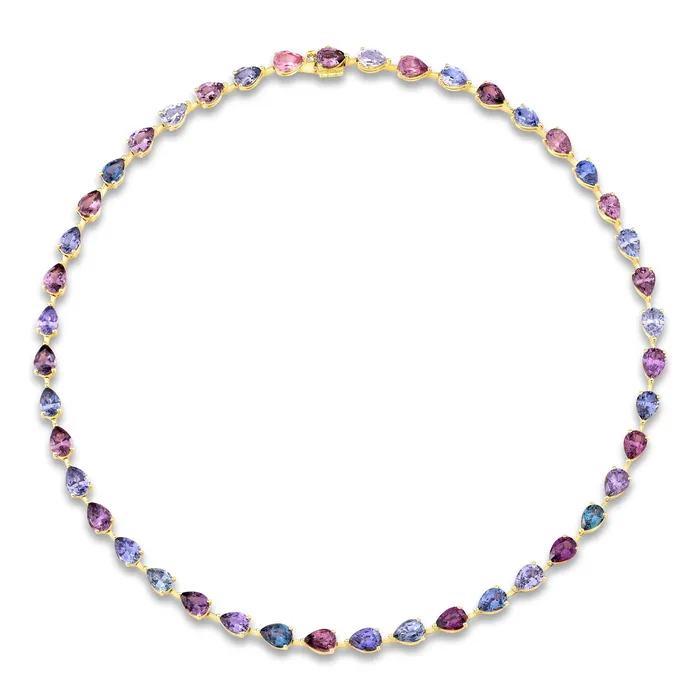 Necklaces RAHAMINOV DIAMONDS INC PearShaped Spinel and Diamond Necklace in 18kt Yellow Gold