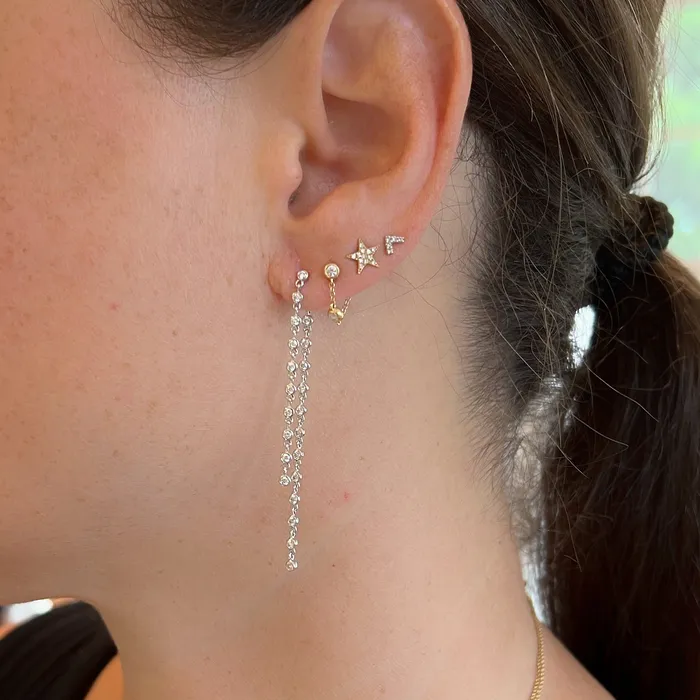NicoleHD Jewelry Earrings Flat Back Diamond Star Stud Earrings