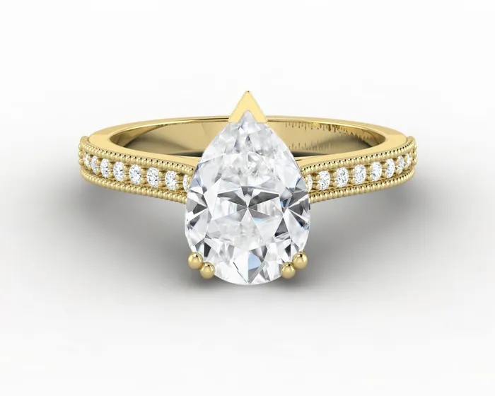 Rings Thea 20 Ct Solitaire Pear Cut Engagement Ring With Side Stones Sapheena Jewelry Rings Thea 20 Ct Solitaire Pear Cut Engagement Ring With Side Stones Sapheena Jewelry