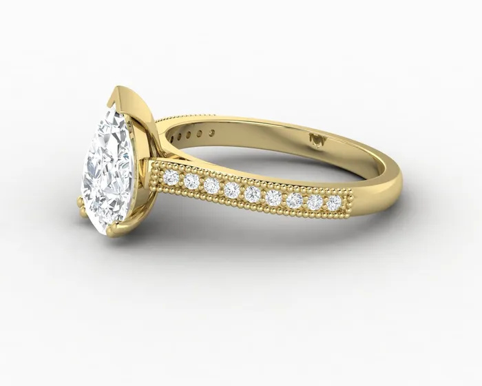 Rings Thea 20 Ct Solitaire Pear Cut Engagement Ring With Side Stones Sapheena Jewelry