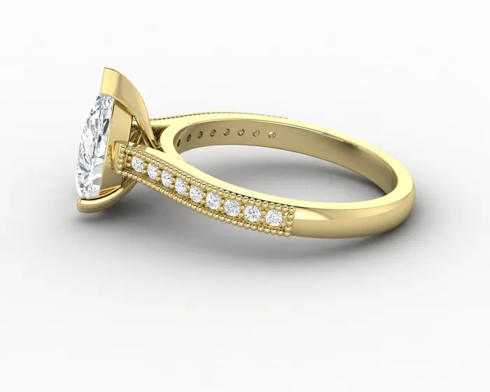 Rings Thea 20 Ct Solitaire Pear Cut Engagement Ring With Side Stones Sapheena Jewelry