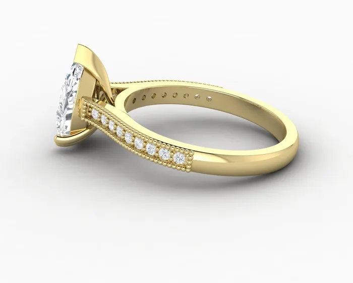 Rings Thea 20 Ct Solitaire Pear Cut Engagement Ring With Side Stones Sapheena Jewelry