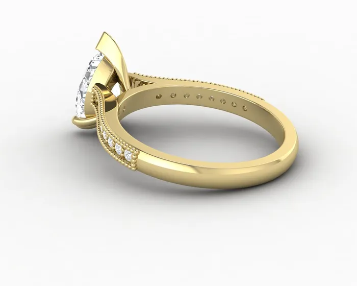 Rings Thea 20 Ct Solitaire Pear Cut Engagement Ring With Side Stones Sapheena Jewelry