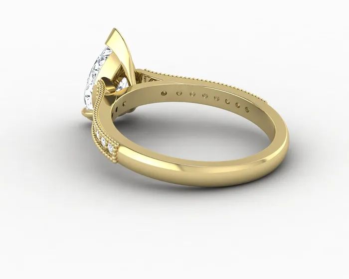 Rings Thea 20 Ct Solitaire Pear Cut Engagement Ring With Side Stones Sapheena Jewelry