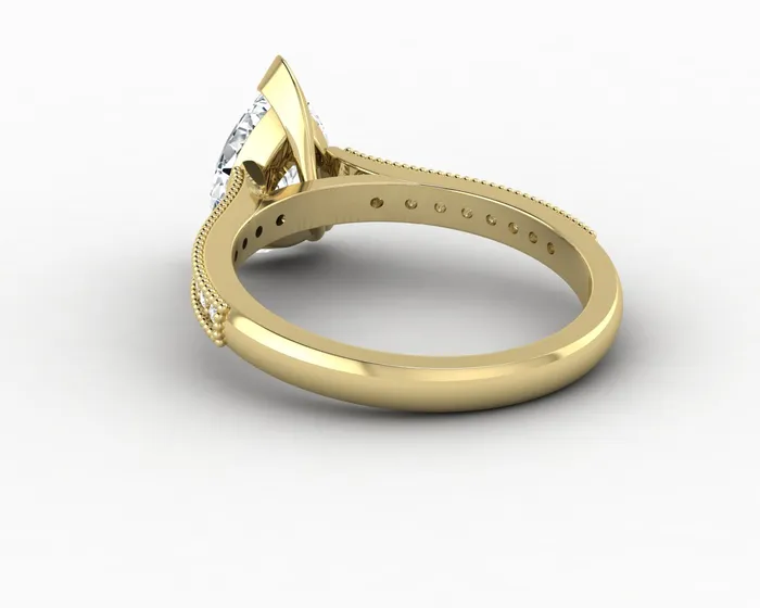 Rings Thea 20 Ct Solitaire Pear Cut Engagement Ring With Side Stones Sapheena Jewelry