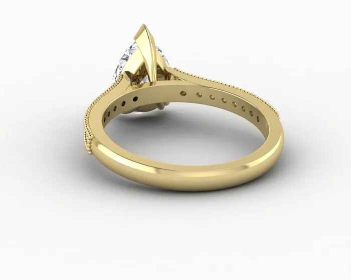 Rings Thea 20 Ct Solitaire Pear Cut Engagement Ring With Side Stones Sapheena Jewelry