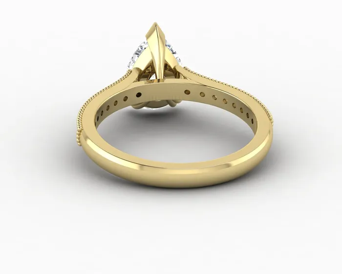 Rings Thea 20 Ct Solitaire Pear Cut Engagement Ring With Side Stones Sapheena Jewelry