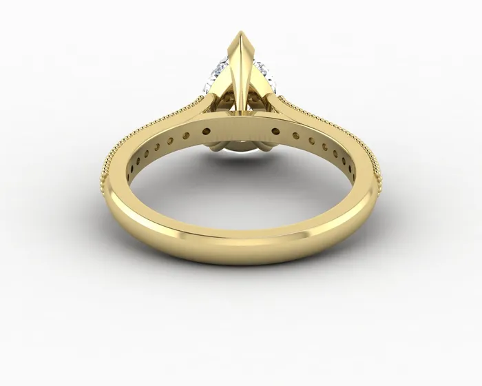 Rings Thea 20 Ct Solitaire Pear Cut Engagement Ring With Side Stones Sapheena Jewelry