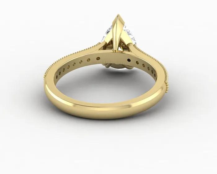 Rings Thea 20 Ct Solitaire Pear Cut Engagement Ring With Side Stones Sapheena Jewelry