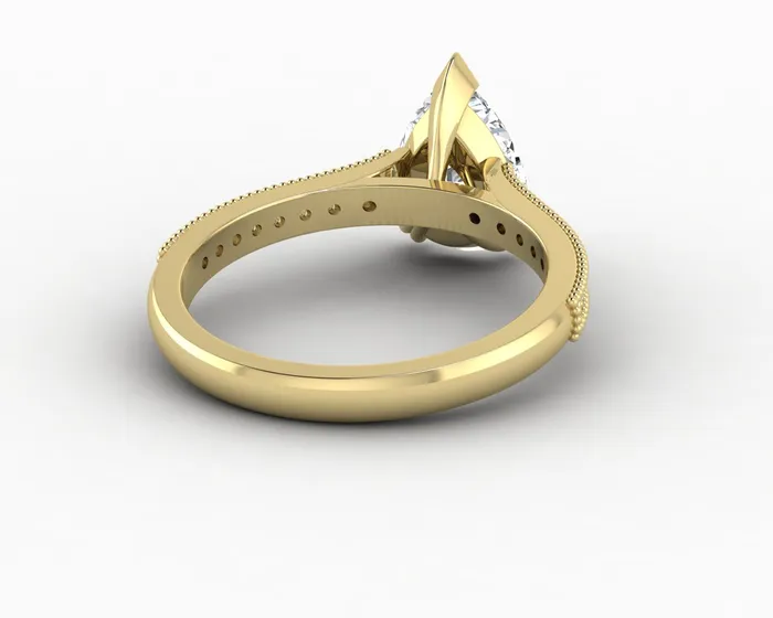 Rings Thea 20 Ct Solitaire Pear Cut Engagement Ring With Side Stones Sapheena Jewelry